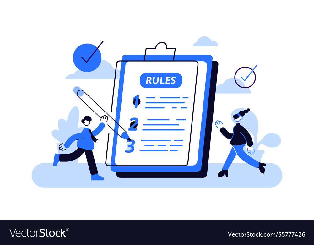 rules-concept-regulations-checklist-persons-vector-image