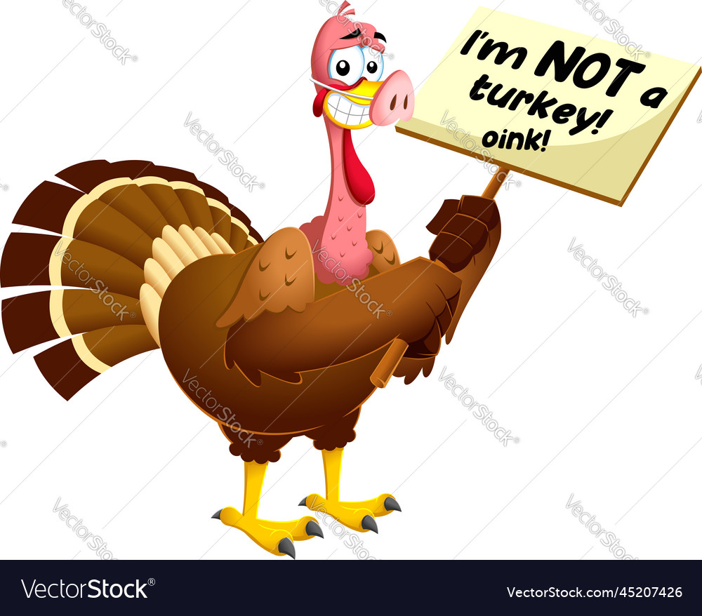 Scared turkey cartoon characters Royalty Free Vector Image