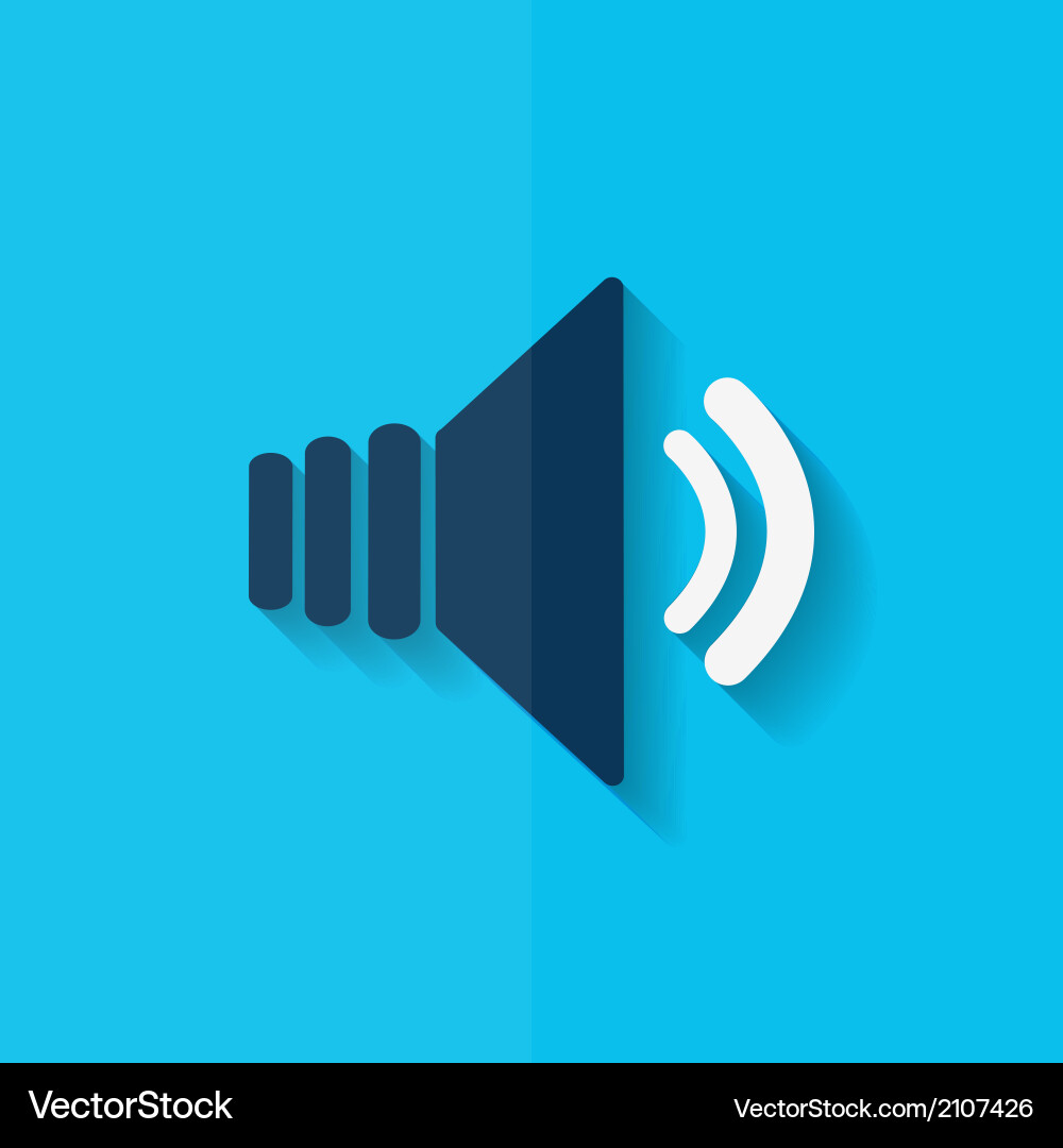 Speaker volume icon flat design Royalty Free Vector Image