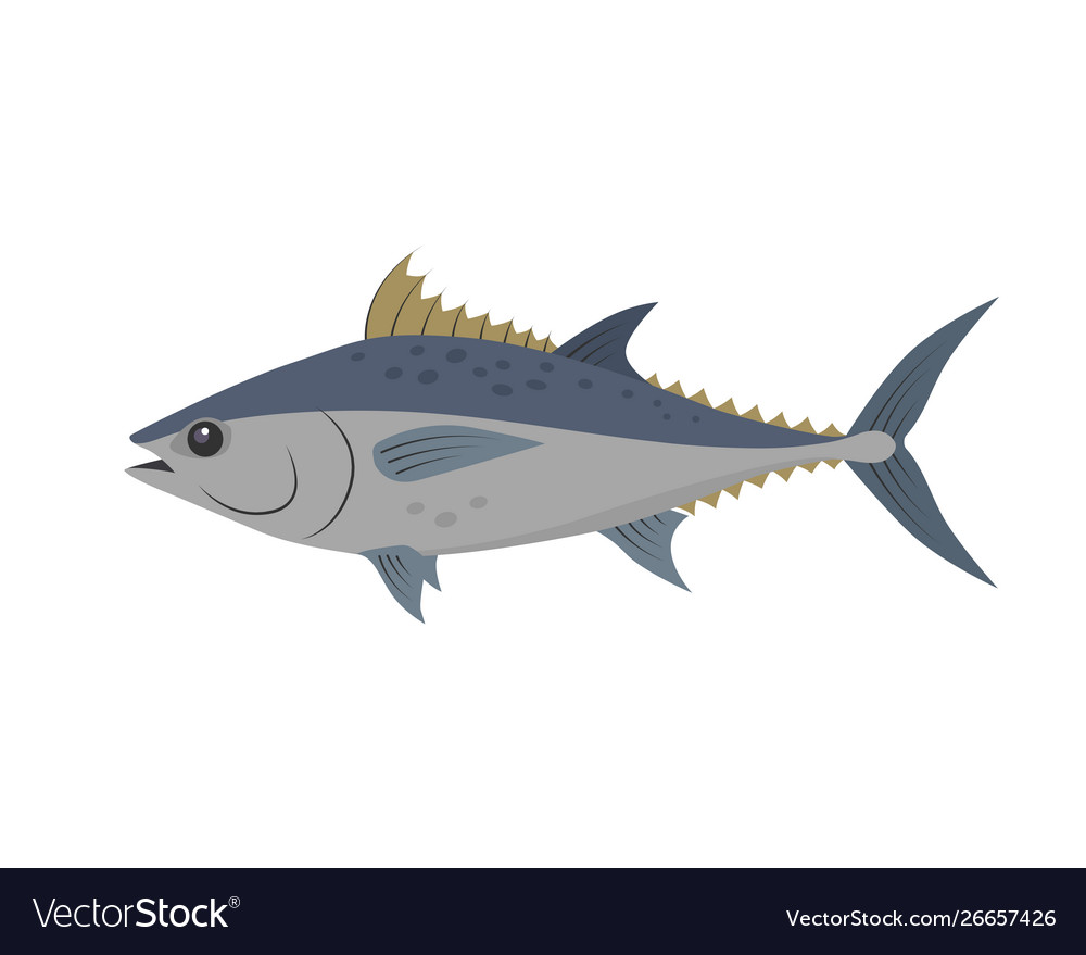 Tuna fish in flat design Royalty Free Vector Image