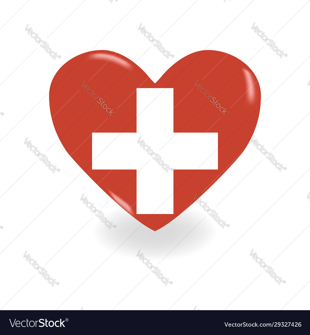 Volumetric switzerland heart on white background