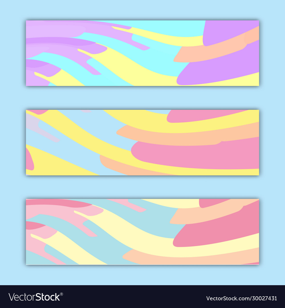 A set three abstract multicolored backdrops Vector Image