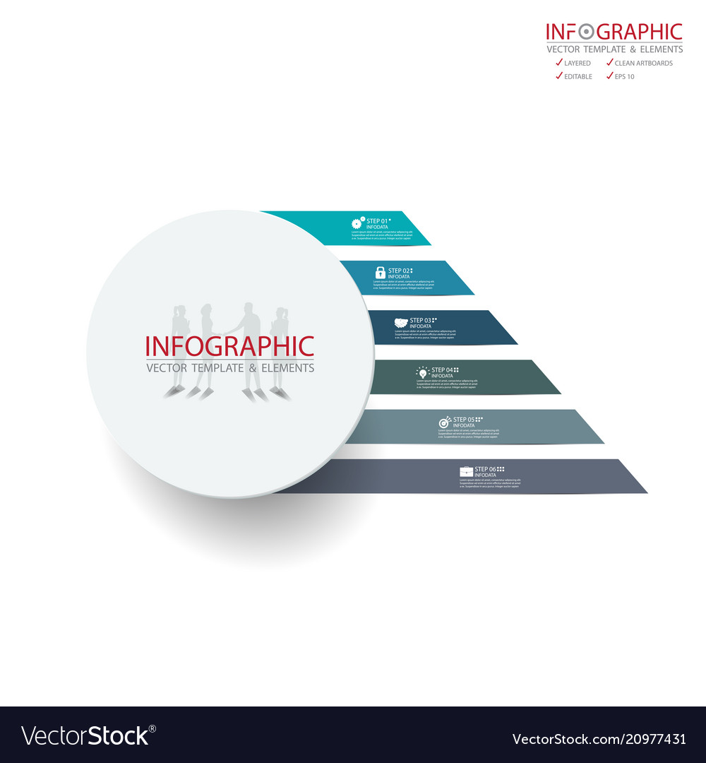 Abstract element infographics 6 option design vector image Abstract element infographics 6 option design