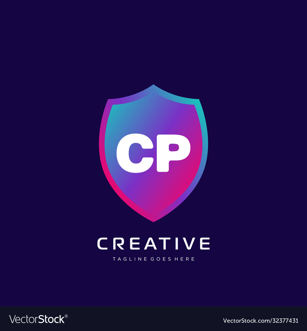 Cp initial logo with colorful template