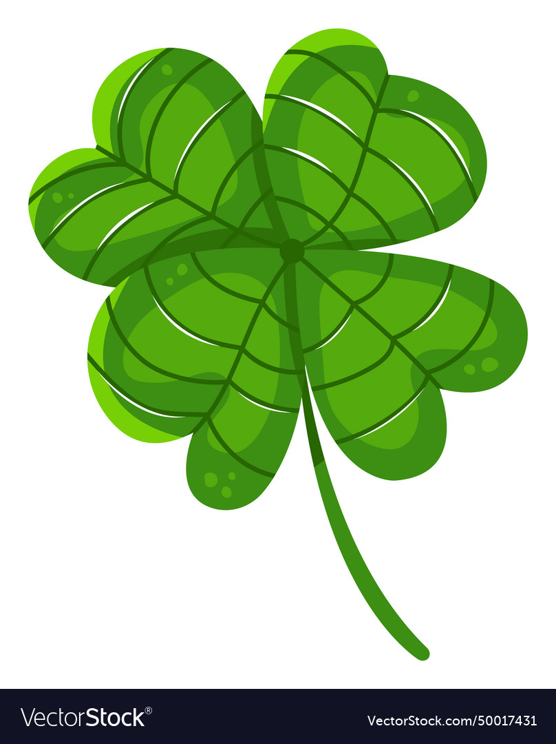 Four-leaf Clover With Vibrant Green Colors St Vector Image