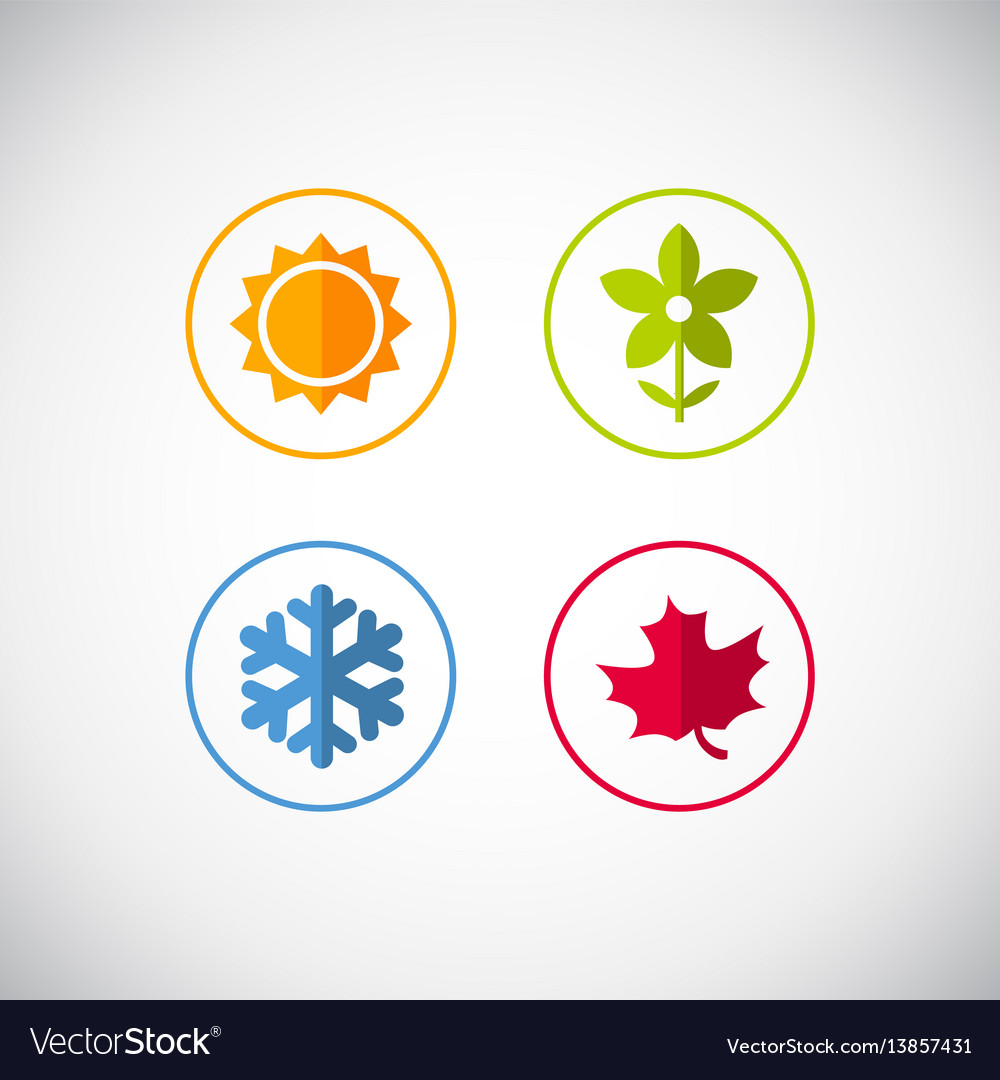 Four season icons Royalty Free Vector Image - VectorStock