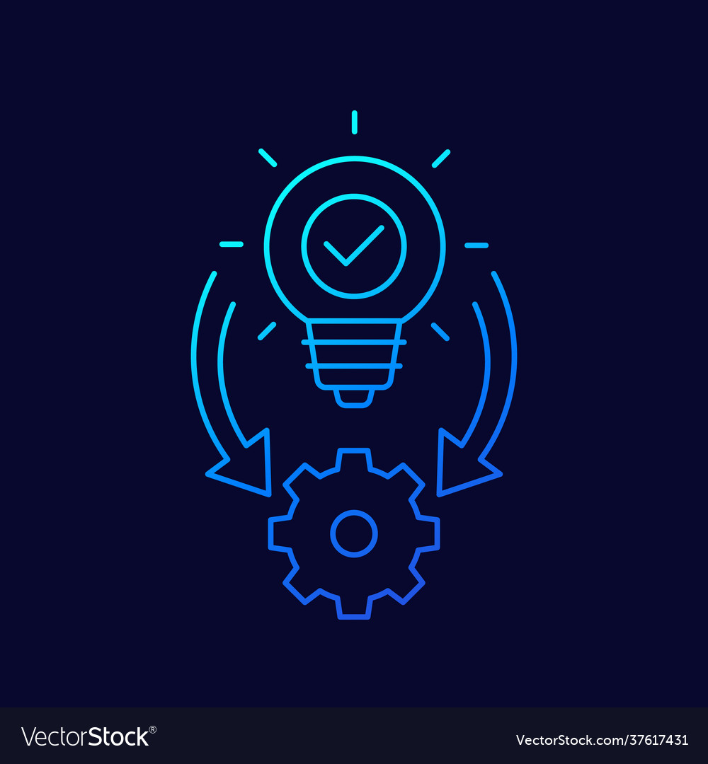 Implementation icon ideas execution line design