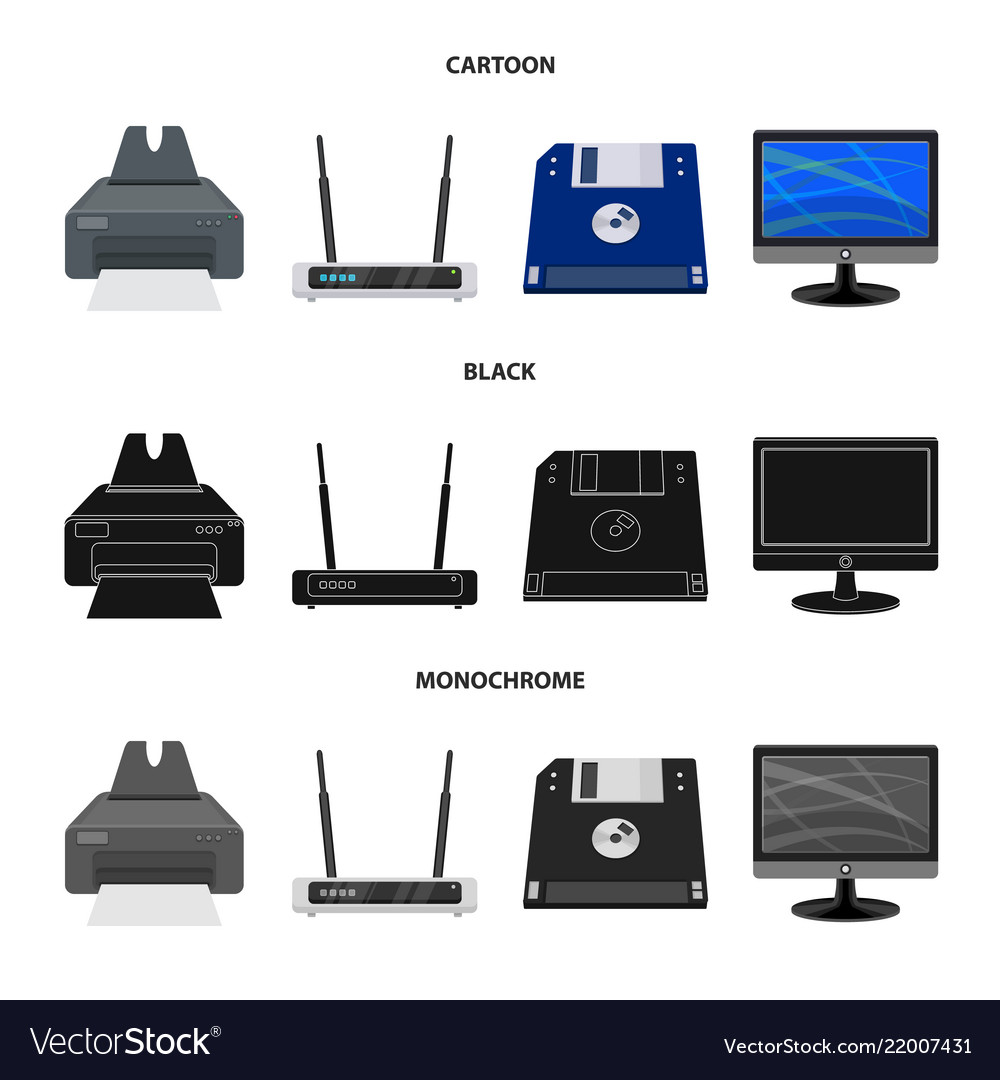 Isolated object of laptop and device logo set vector image Isolated object of laptop and device logo set