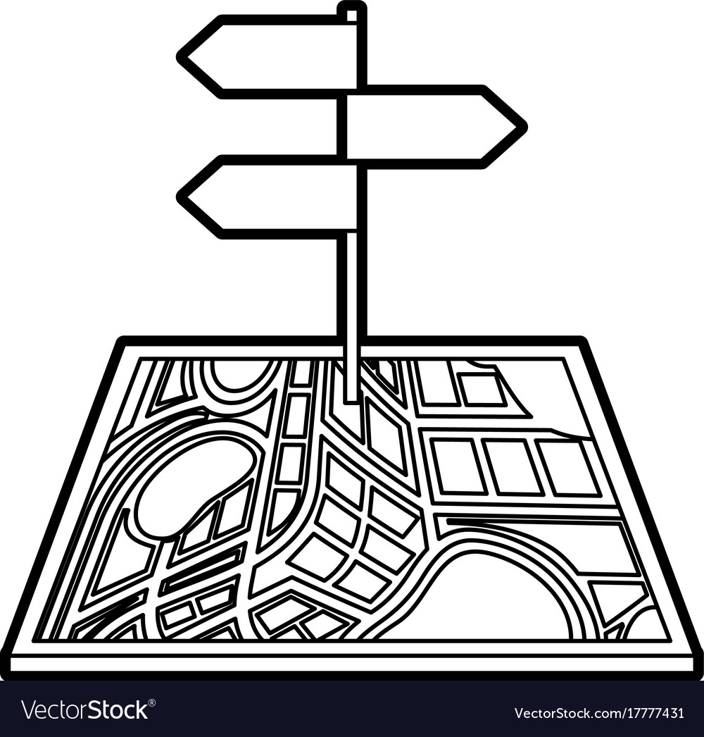 Navigator map with signpost traffic direction