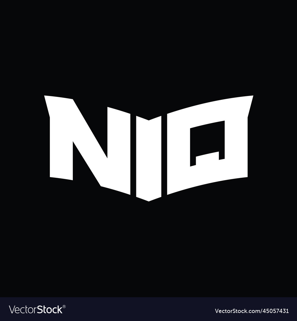 Nq logo monogram with shield slice shape design