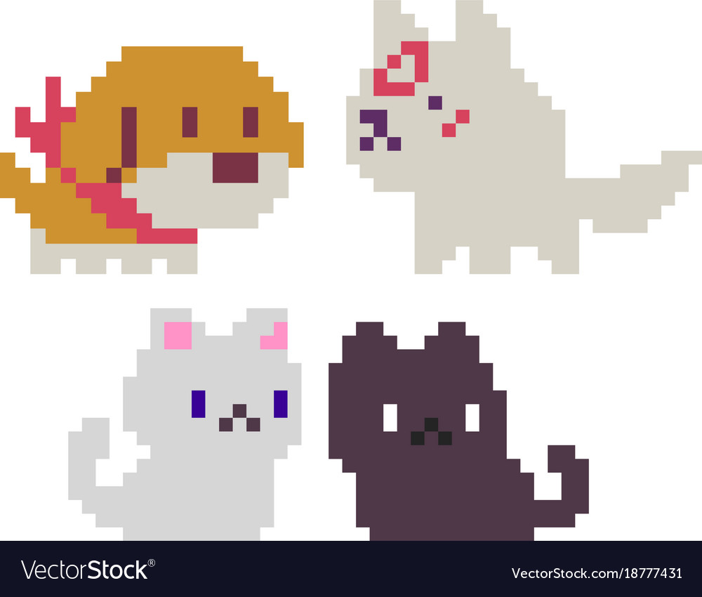 Pixel Animal Characters Set