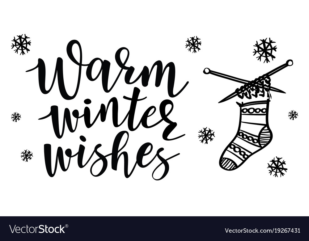 Poster card with warm winter wishes