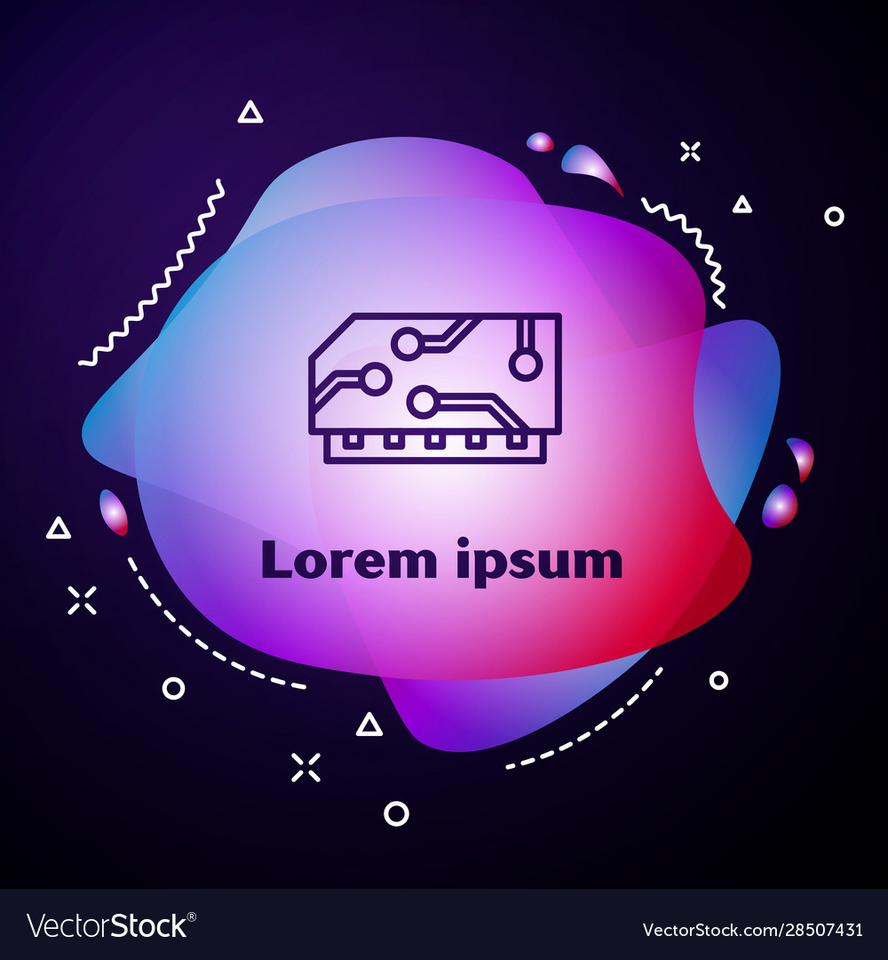 Purple line ram random access memory icon Vector Image Purple line ram random access memory icon