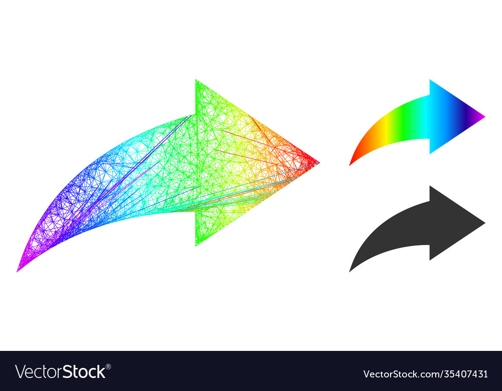 Rainbow net mesh gradient redo icon vector image Rainbow net mesh gradient redo icon