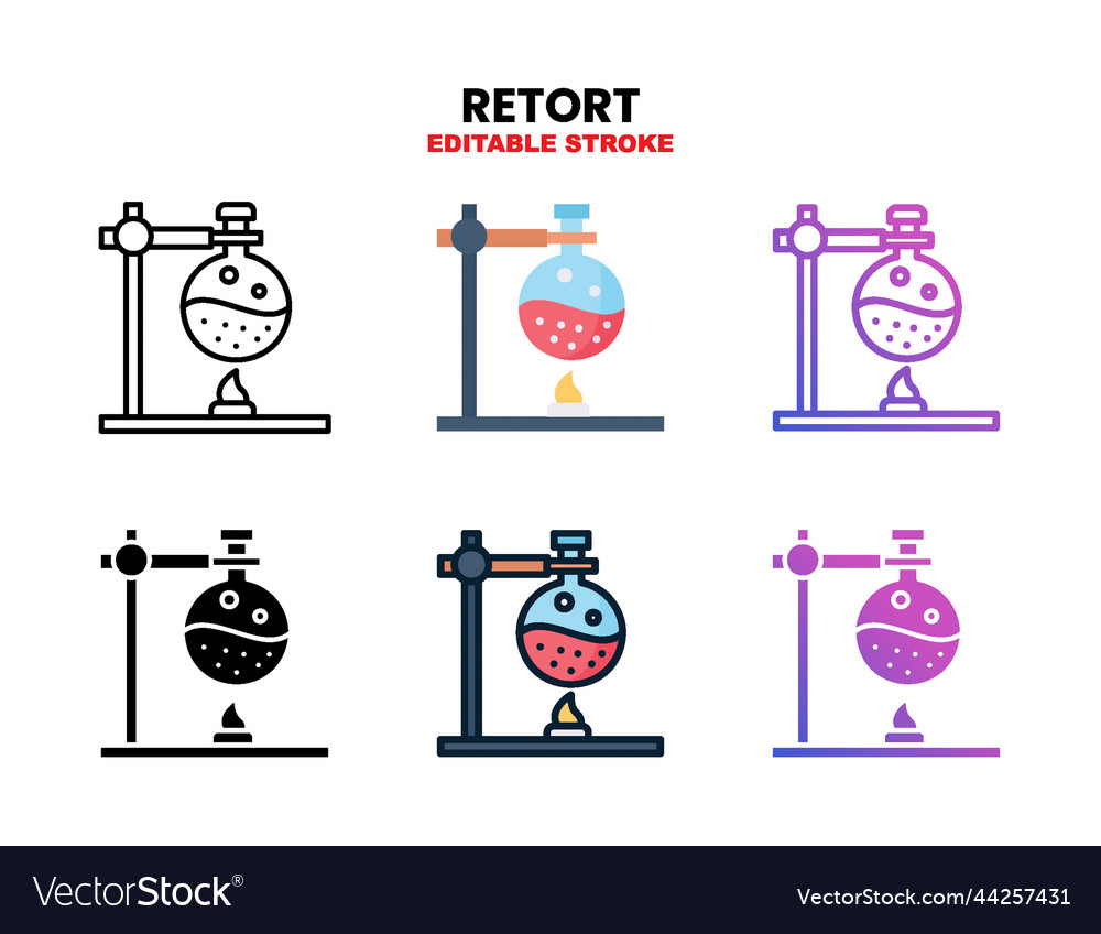 Retort icon set with different styles