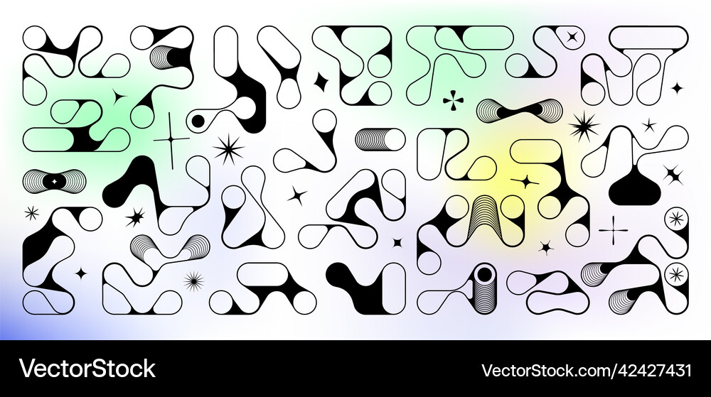 Set of random shapes fluid drop shapes Royalty Free Vector