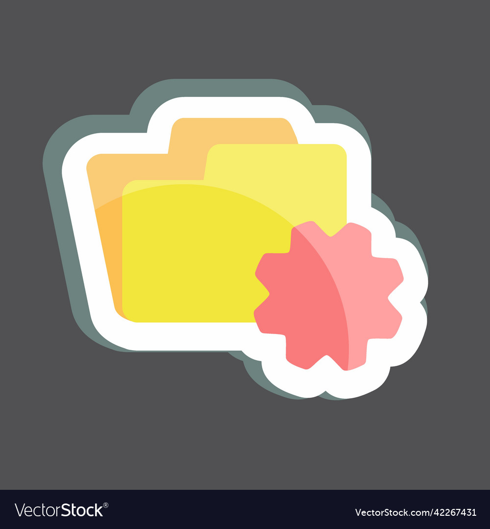 Sticker folder settings suitable for programming vector image Sticker folder settings suitable for programming