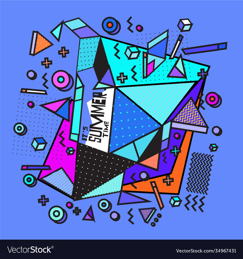 Triangle geometric forms for summer design event vector image Triangle geometric forms for summer design event