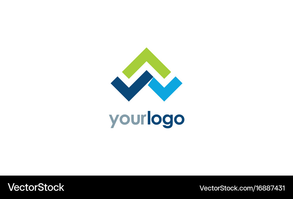 Triangle shape color logo Royalty Free Vector Image