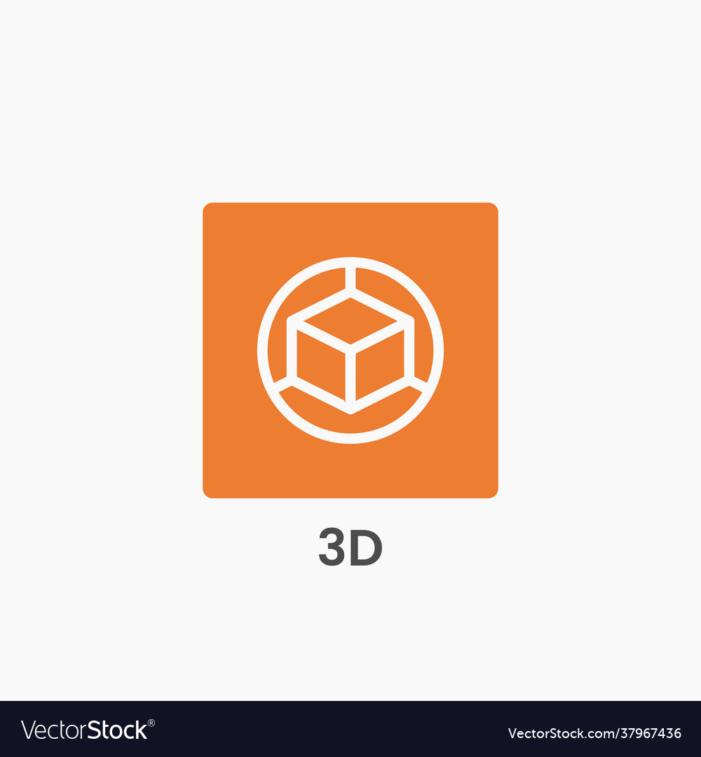 3d object icon design template