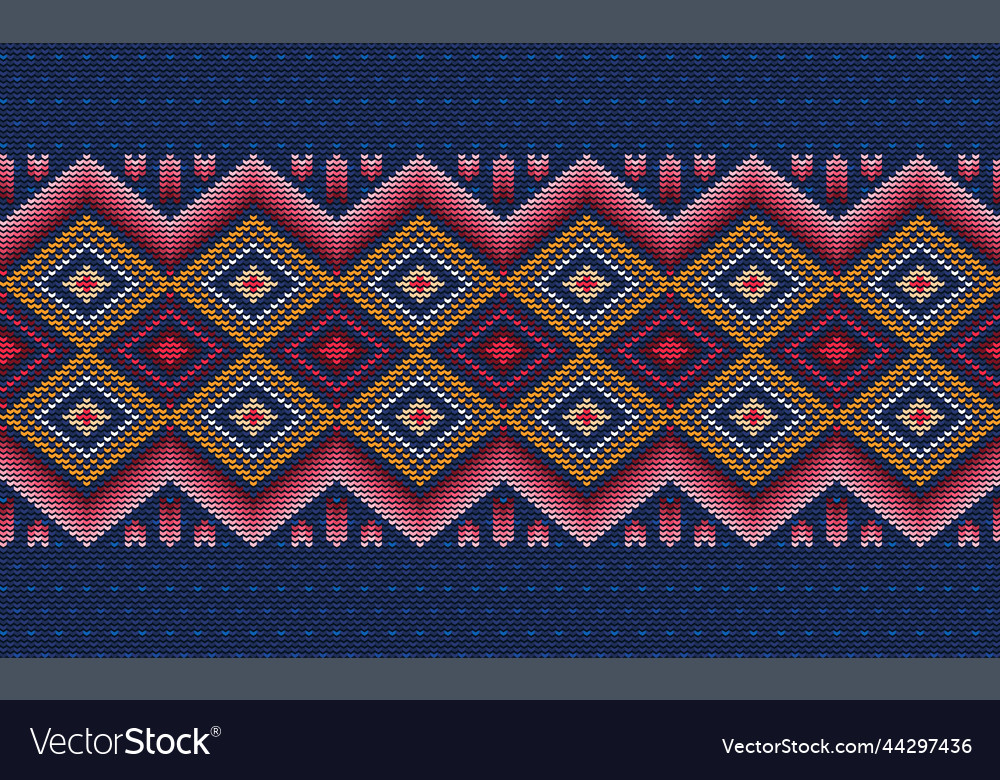 Abstract cross stitch ethnic pattern knitted