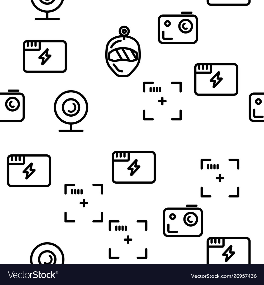 Action camera seamless pattern Vector Image Action camera seamless pattern