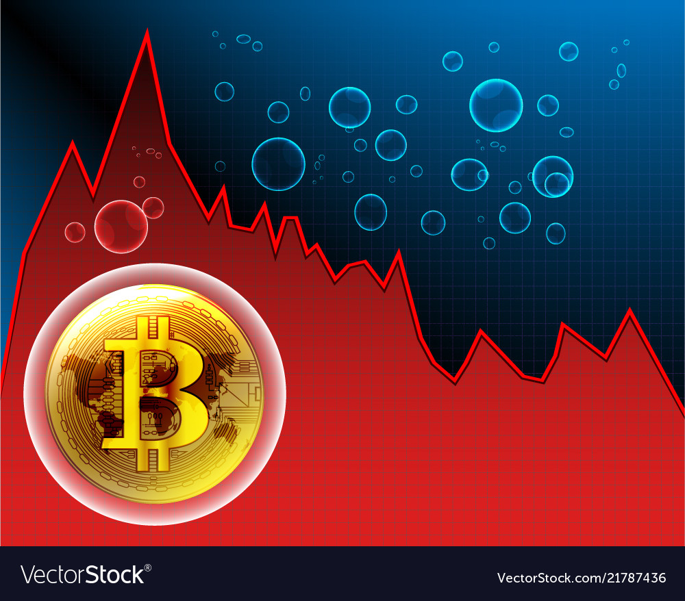 Bitcoin bubble and world map on the stock maket vector image Bitcoin bubble and world map on the stock maket