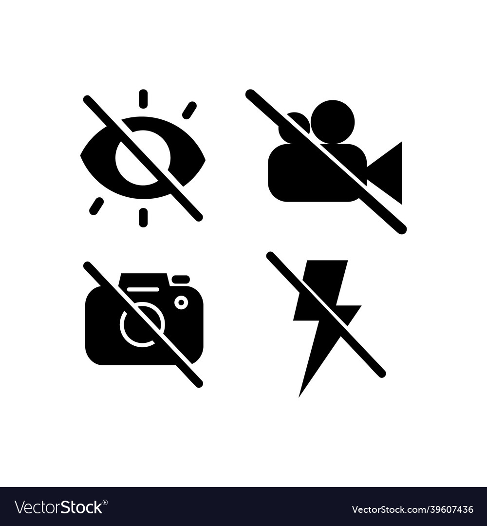 Black not allowed icon collection design