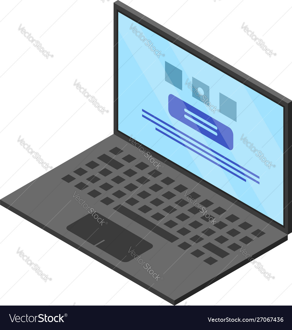 Business laptop icon isometric style Royalty Free Vector