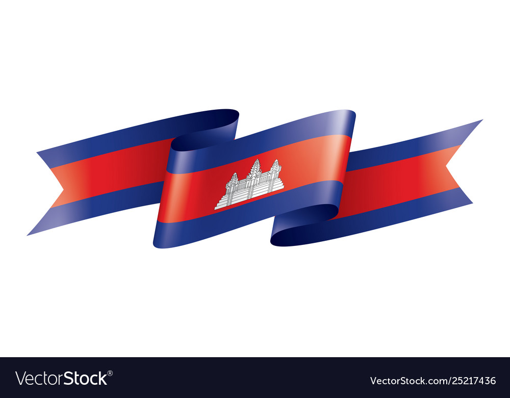 Cambodia flag on a white Royalty Free Vector Image