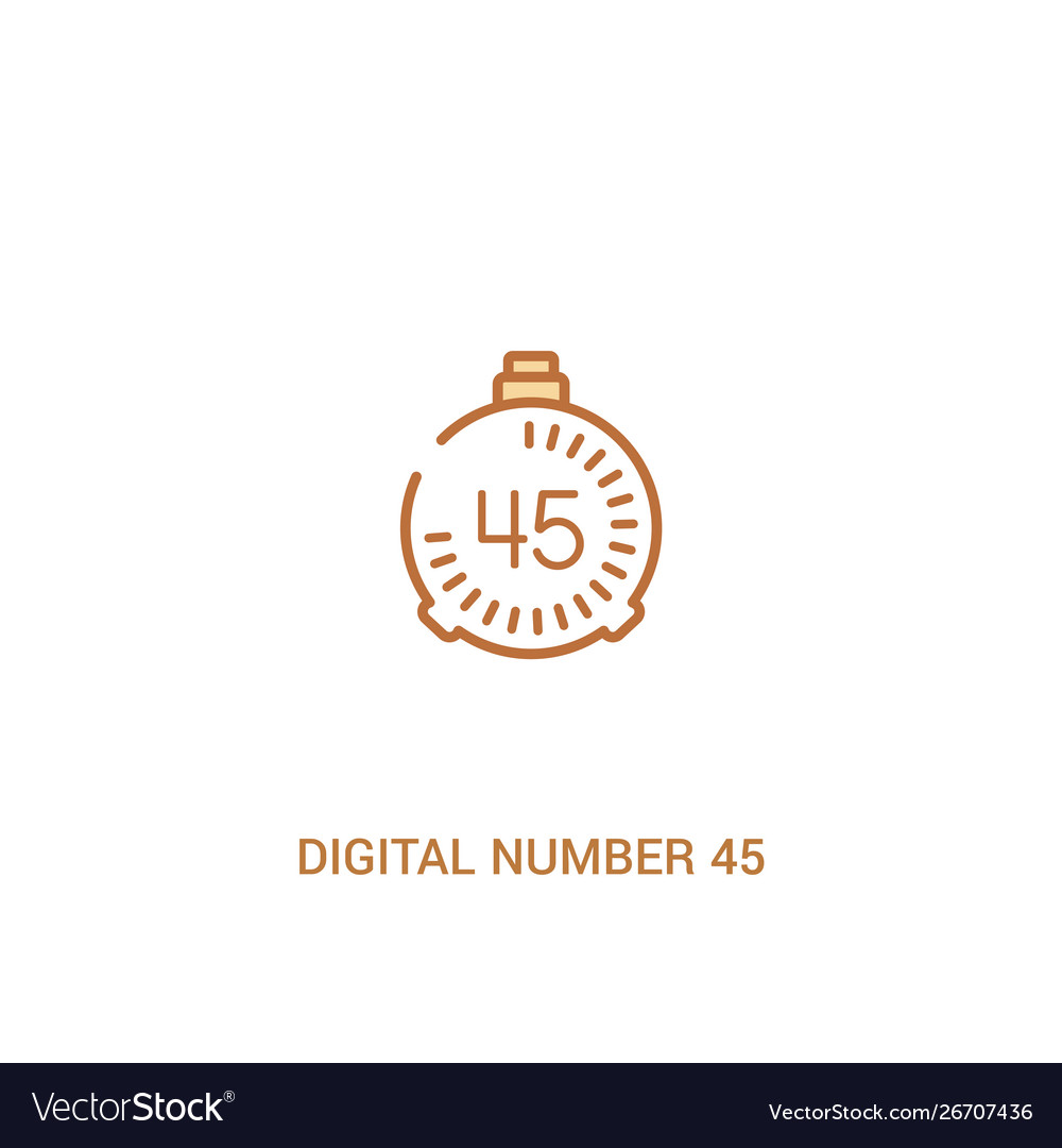 Digital number 45 concept 2 colored icon simple