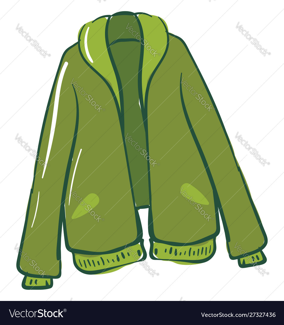 Green jacket on white background