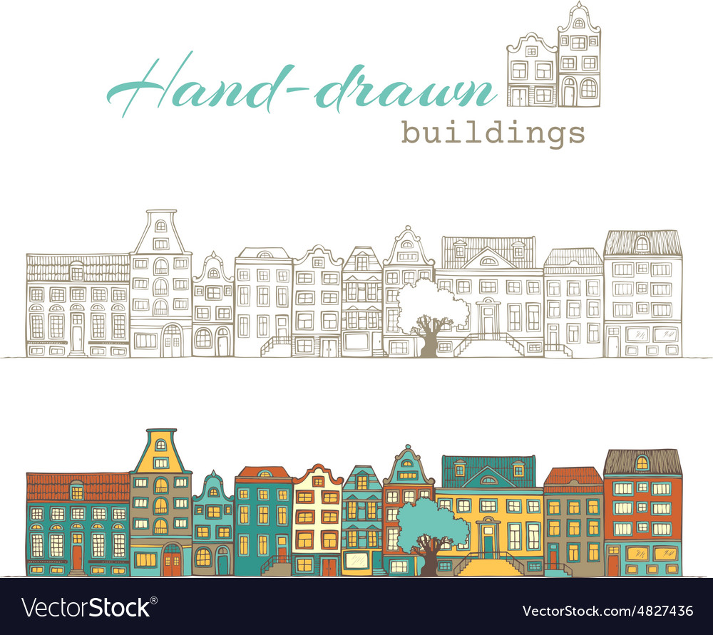 Hand-drawn buildings