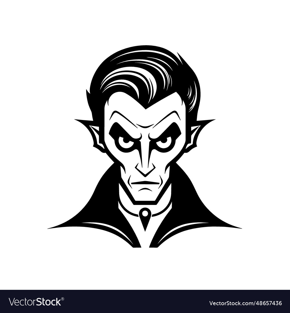 Hand-drawn vampire doodle icon on white background