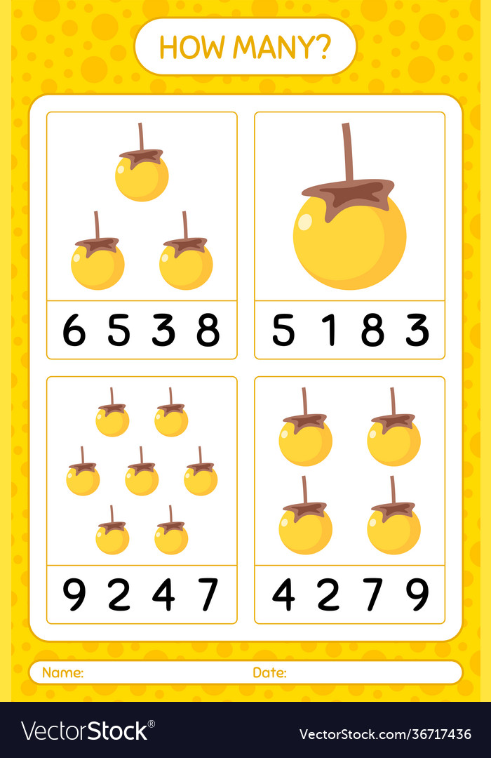 How many counting game with nance worksheet Vector Image How many counting game with nance worksheet