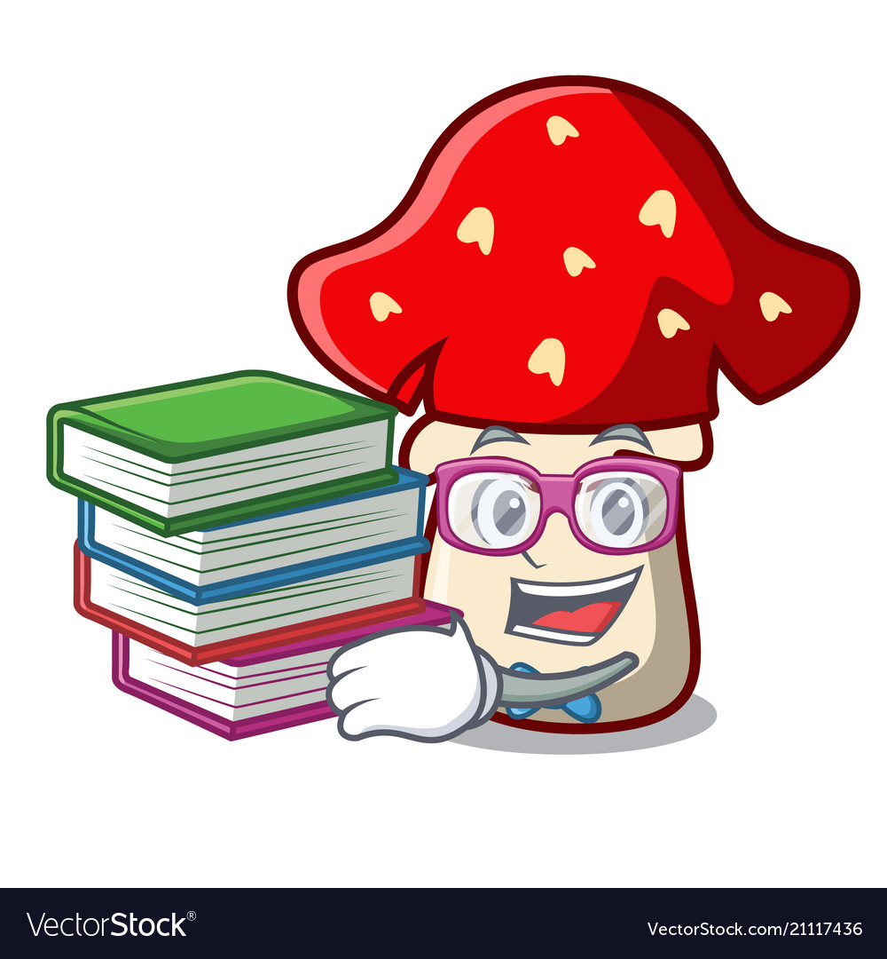 Mushroom Student Mascot Cartoon