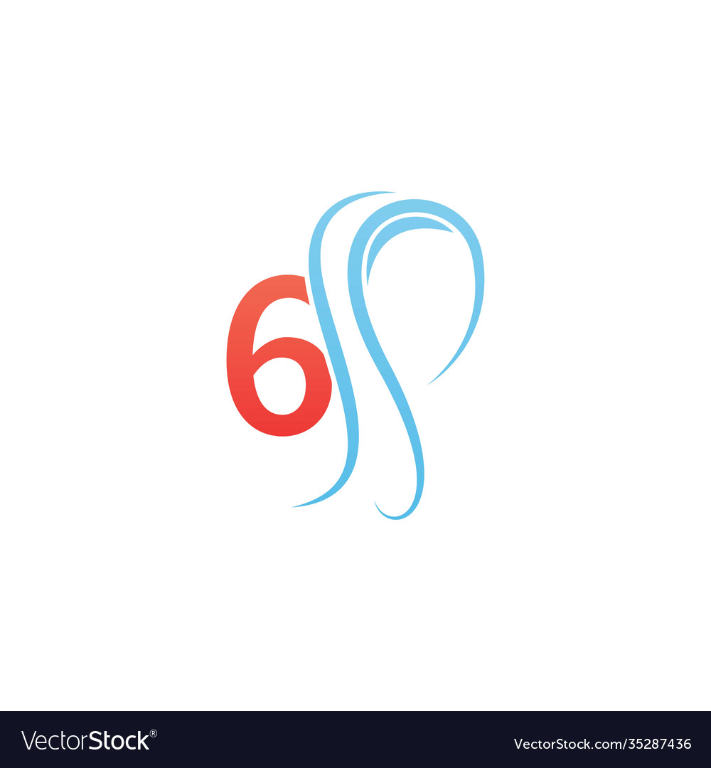 Nummer 6 Icon Logo kombiniert mit Hijab Design