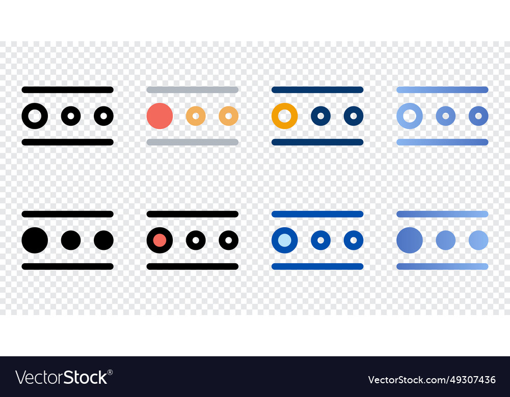 Pagination icons in different style vector image Pagination icons in different style