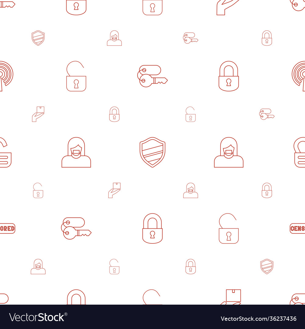 Secure icons pattern seamless white background