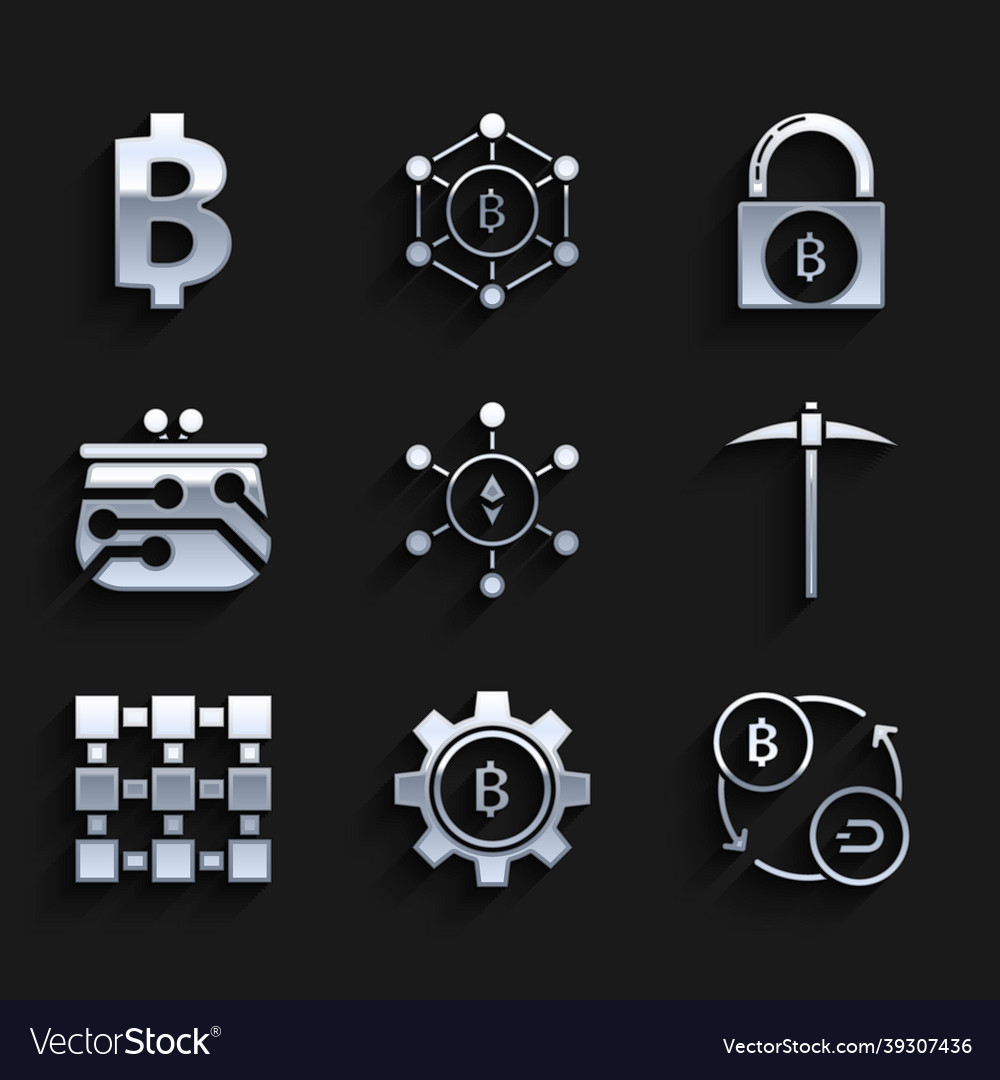 Set blockchain technology ethereum eth Vector Image Set blockchain technology ethereum eth