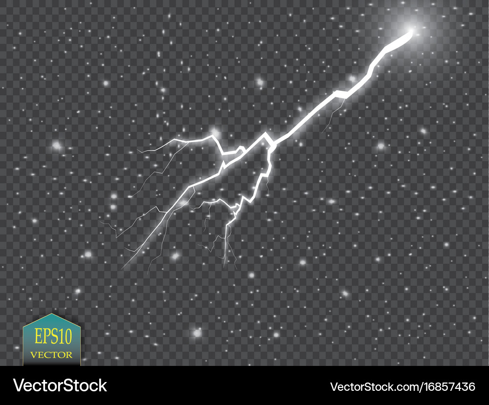 Set of lightnings thunder-storm and lightnings Vector Image