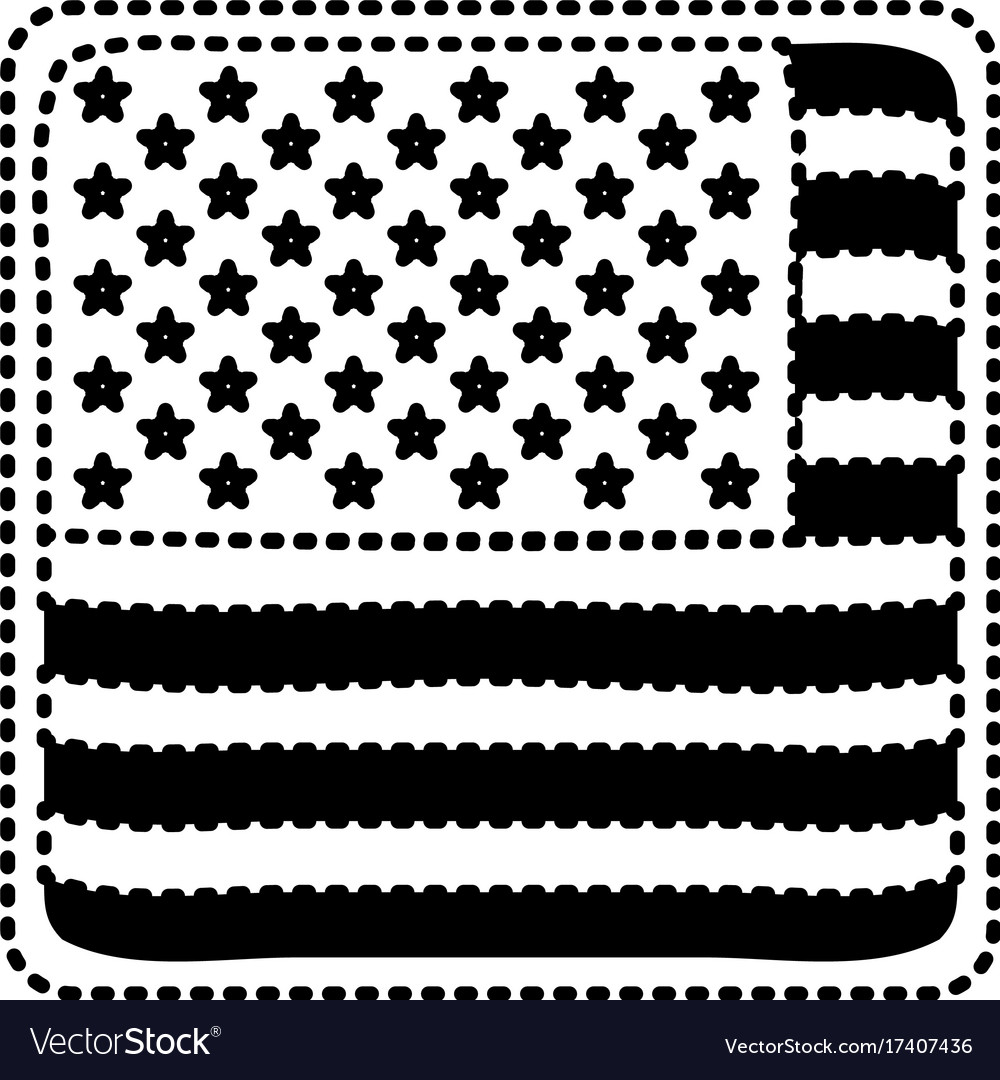 Shield in square shape with flag united states