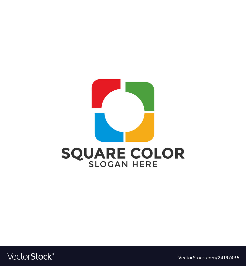 Square color logo design template isolated