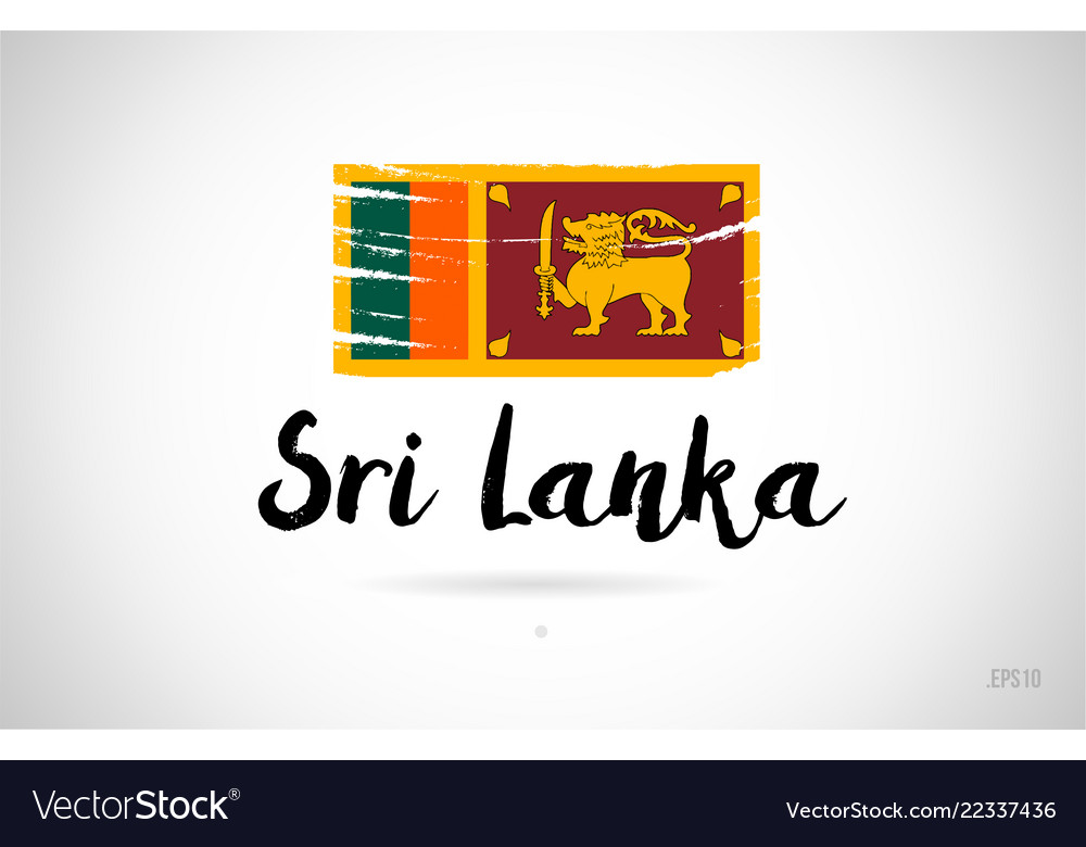 Sri lanka country flag concept with grunge design