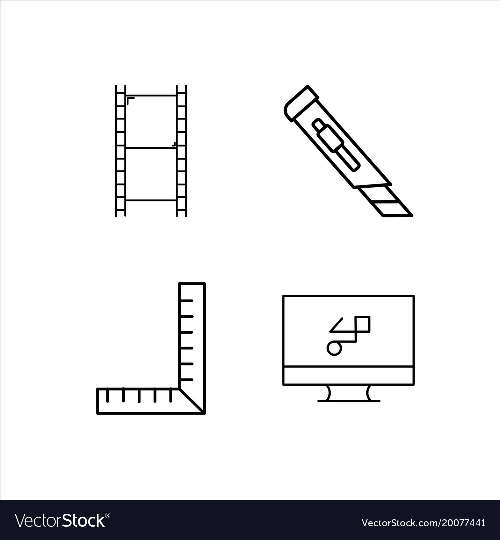 Design and studio simple linear icon setsimple
