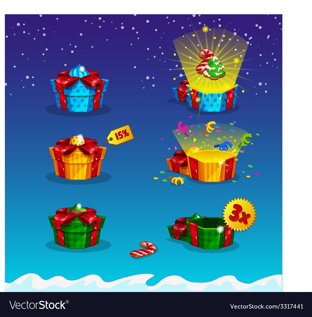 Gift Box Open & Closed - Game UI Elements