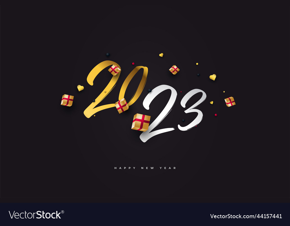 3d Happy New Year Text Floating on Small Red Present Gift Box with 2023  Year of Desk Calendar on Red Background Stock Image  Image of essential  greeting 259653471