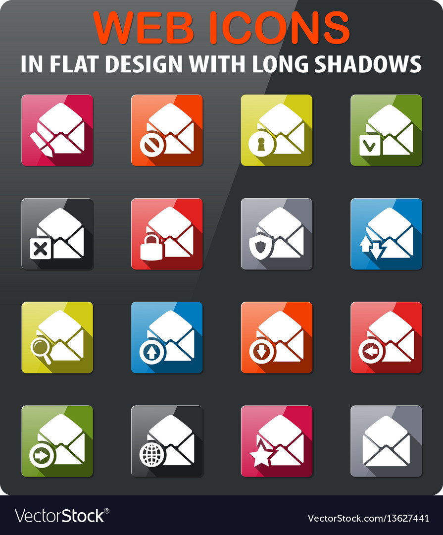 Mail and envelope icon set