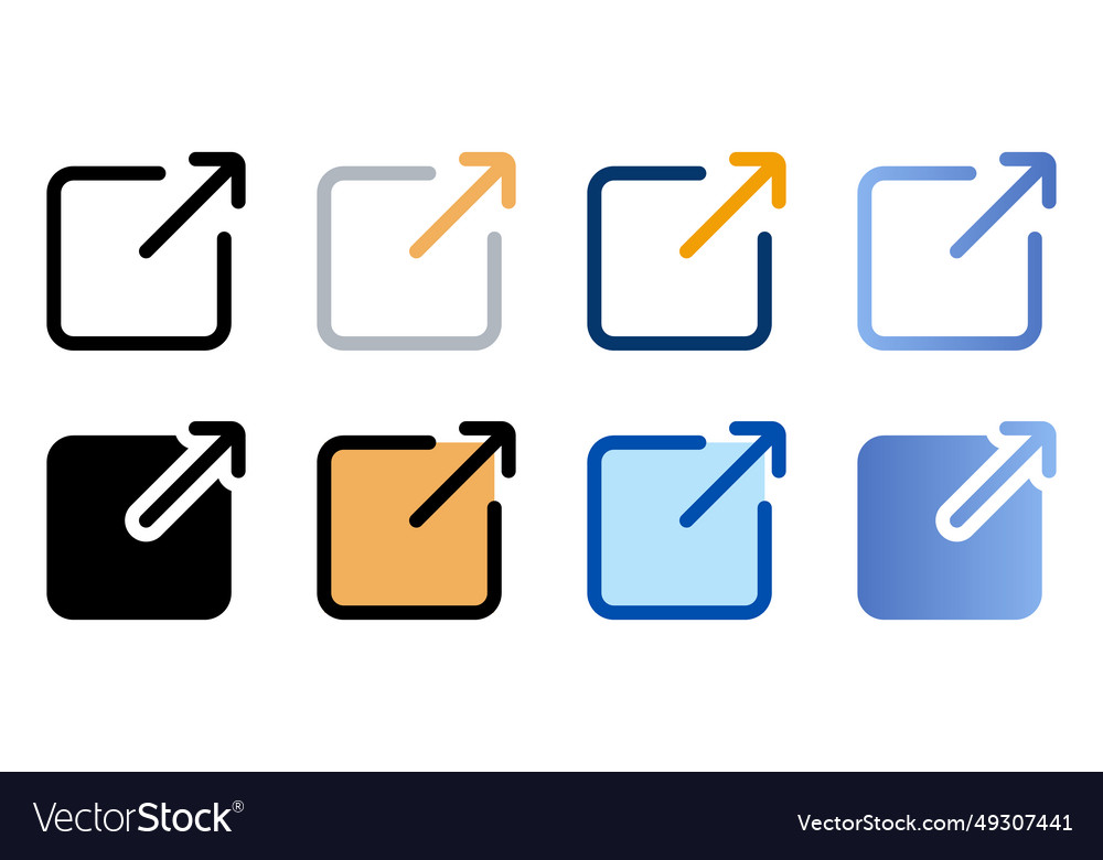 Maximize icons in different style vector image Maximize icons in different style
