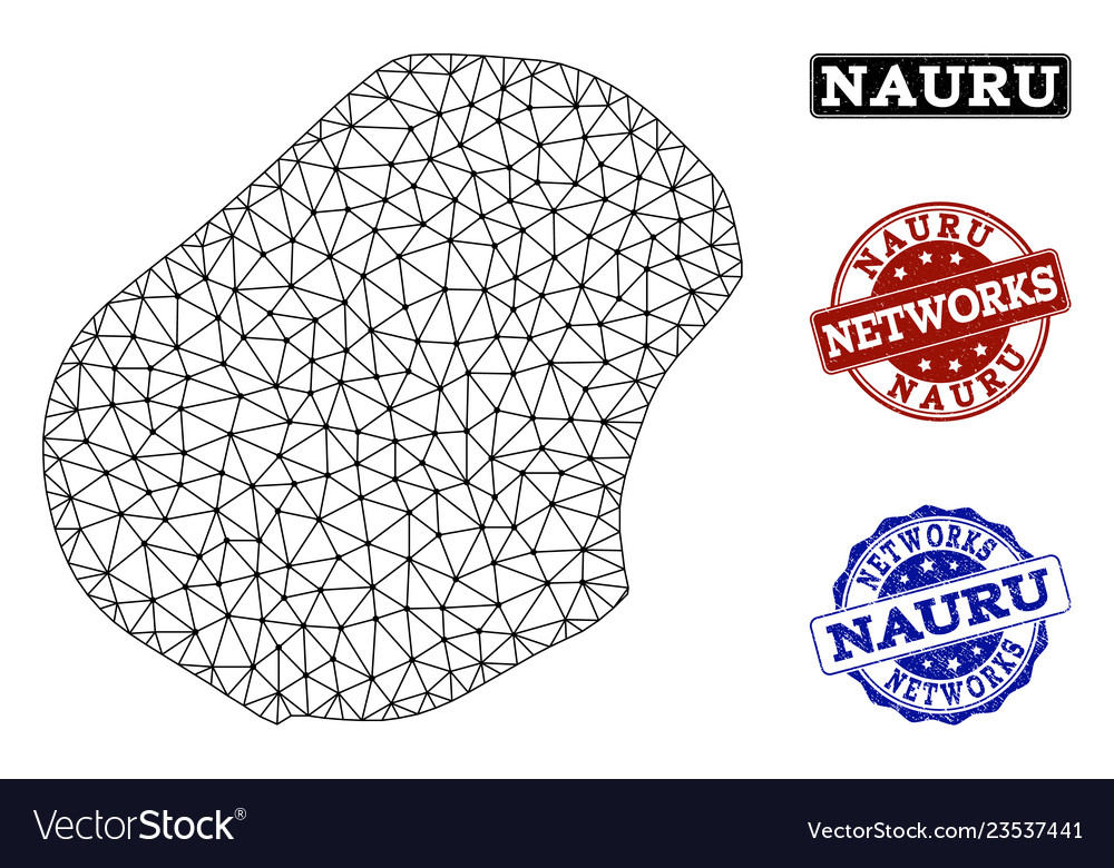 Polygonal network mesh map of nauru